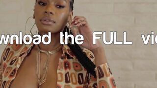 Curvy BBW ebony shows huge natural boobs