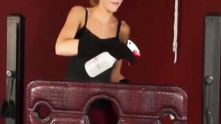 Freaky brunette teen Molly Manson punished by a stiff cock