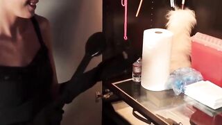 Freaky brunette teen Molly Manson punished by a stiff cock