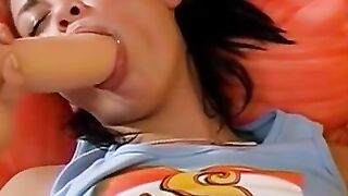 UNBELIEVABLE! Big Tit Barbie Devours a MONSTROUS Sex Toy  Her Face Says IT ALL!