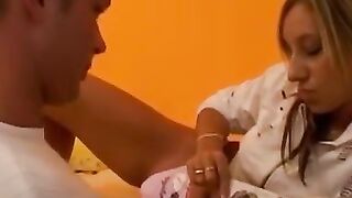 Stephanys Devastating Spit Roast A Blonde Bombshell Gets Mangled by a Monster Cock!