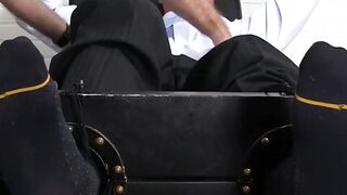 WWW.POSTPONING HIS PROMOTION BEHIND DOORS, SUITED GENTLEMAN HAS FEET PLAYED WITH BY A SAVAGE OLD QUEEN