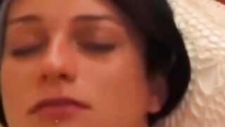 Yummy teen Nikki and Ed have wild fuck session in bed
