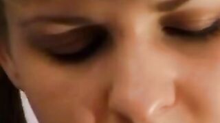 Dirty Coed Lena Teases Her Bushy Vulva with Her Magnificent Hands