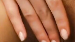 Dirty Coed Lena Teases Her Bushy Vulva with Her Magnificent Hands