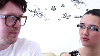 "Glasses-Wearing Bombshell Gives A Skillful Blowjob To Her Geek Boyfriend"
