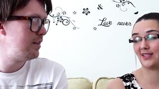 "Glasses-Wearing Bombshell Gives A Skillful Blowjob To Her Geek Boyfriend"