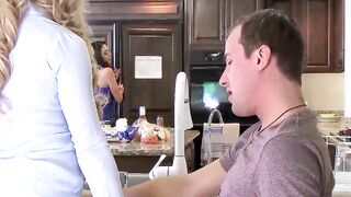 "Busty Milf Moms Teach Sex - Step-Mom & Son Fake Orgasm"