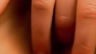 Teenage blonde bombshell masturbates in her bedroom with vibrator until orgasmic ecstasy