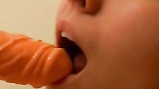 Teenage blonde bombshell masturbates in her bedroom with vibrator until orgasmic ecstasy