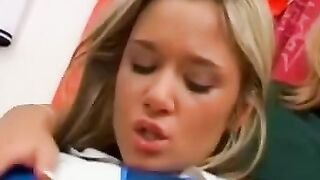 Sporty Girl-on-girl Threesome Spectacular! Three hot babes share intense lesbian sex on field