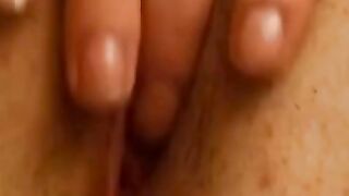 Teenage cutie masturbating on sofa with dildo in her pussy until orgasm
