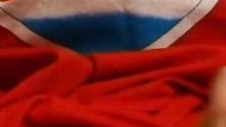 Teenage cutie masturbating on sofa with dildo in her pussy until orgasm