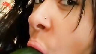 "Veggies-In-Panties #2 - Hot Babe Fingers Her Pussy with Carrots & Peppers"