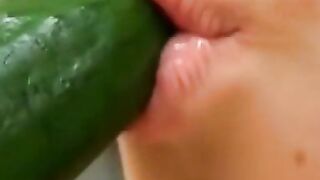 "Veggies-In-Panties #2 - Hot Babe Fingers Her Pussy with Carrots & Peppers"