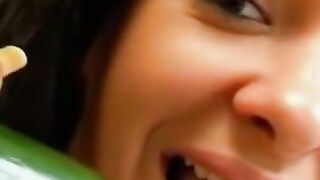 "Veggies-In-Panties #2 - Hot Babe Fingers Her Pussy with Carrots & Peppers"