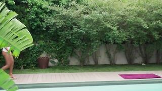 "Anal Sex Pool Side - Hot Latino Guy Fucks Petite Brunette Babe Hard"
