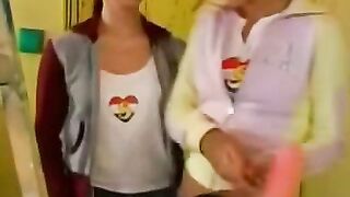 Girl-on-girl lesbian sex with sensational female friends sharing passionate kisses in their art studio while painting each other's bodies before getting intimate on bed making love until orgasmic pleasure