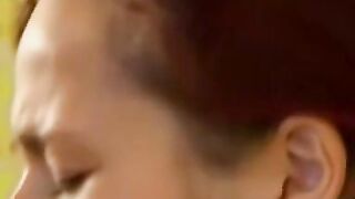 Girl-on-girl lesbian sex with sensational female friends sharing passionate kisses in their art studio while painting each other's bodies before getting intimate on bed making love until orgasmic pleasure