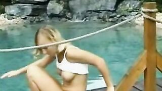 Teenage Doll's Secret Diary #1067894325-Teaser Trailer: Petite blonde teen masturabtes in public with dildo & vibrator