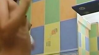 "Intimate Cougar's Naked Truth Revealed in Shower - Busty MILF Strips & Talks Dirty"