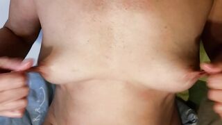 Stretching my XXL Pierced Nipples