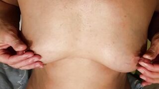 Stretching my XXL Pierced Nipples