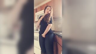 Red Head mom Pose and Stripping