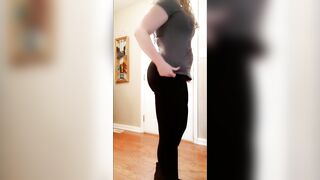Red Head mom Pose and Stripping