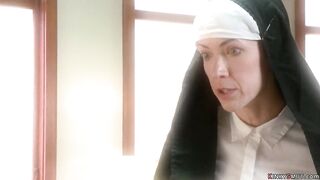 Priest sex toys and fucks young sinners