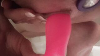Squirting Explosion - she Play with a Toy inside the
