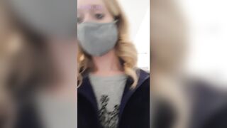 FrankiFox Finger Fucks her Tight Twat into the Outdoors Bathroom