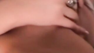 "Sexy Brunette Babe Fingers Huge Clit & Uses Two Powerful Dildos to Orgasm Hardcore!"