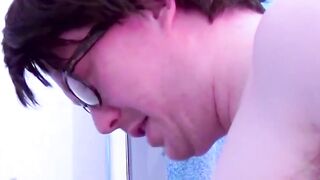 "BBW Chubby Girl's Bathroom Blowjob with Big Dick"