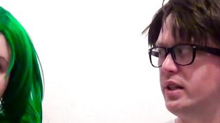 "BBW Chubby Girl's Bathroom Blowjob with Big Dick"