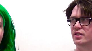 "BBW Chubby Girl's Bathroom Blowjob with Big Dick"