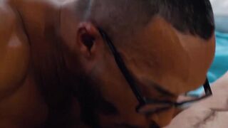 "Black Doctor's Muscle Hunk Fucks Himself Hard in Anal Play"
