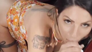 "Outdoor Freak - Big Dick Riding Lil' Red Hot Pussy of Ink-Lily Vernon"