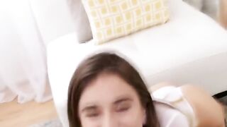 "Sexy Spinning Brunettes - Hot Couple Fucks Hard In White Body Suit"