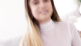 "Sexy Spinning Brunettes - Hot Couple Fucks Hard In White Body Suit"