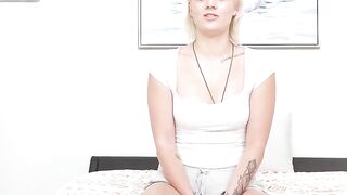 "Freckle-Face Blondie Jerking Off Her Man's Big Dick in Point of View"