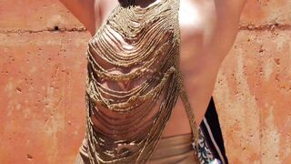 "Petite Teen Stripper Lives Outdoor Nudity in Public"