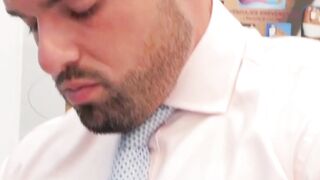 "Handsome Stud Gives Intense Anal Pounding In Suit And Blow Job"