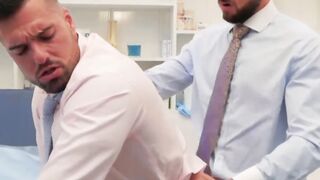 "Handsome Stud Gives Intense Anal Pounding In Suit And Blow Job"