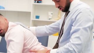 "Handsome Stud Gives Intense Anal Pounding In Suit And Blow Job"