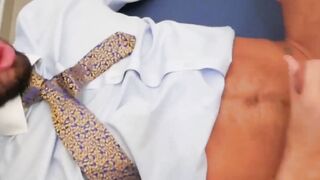 "Handsome Stud Gives Intense Anal Pounding In Suit And Blow Job"