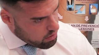 "Handsome Stud Gives Intense Anal Pounding In Suit And Blow Job"