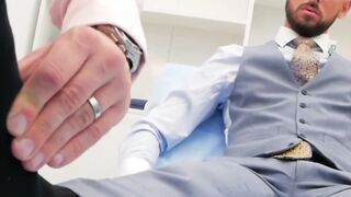 "Handsome Stud Gives Intense Anal Pounding In Suit And Blow Job"