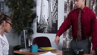 "Office Secretary Gets Spanked And Fucked Hard In Boss's Office - Nikki Benz"