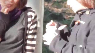 "Nasty Japan Bombshell - Outdoor Piss Play with Close-Up View"